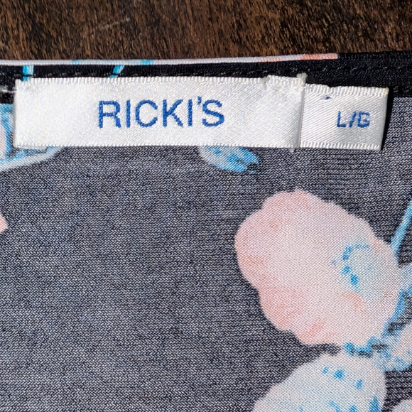 Ricki's Black Dress with Pink and Blue Floral Design - Picture 3 of 3